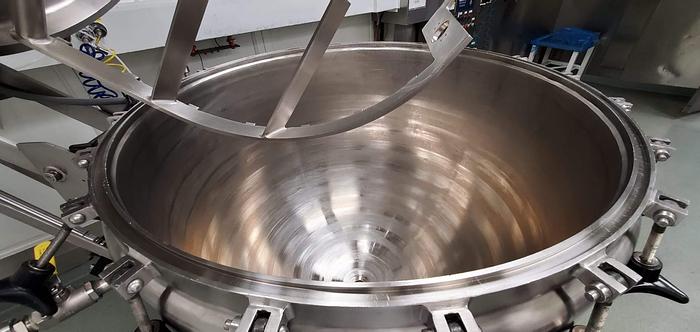 Used 150 GALLON LEE DOUBLE MOTION VACUUM KETTLE - S/S - JACKETED