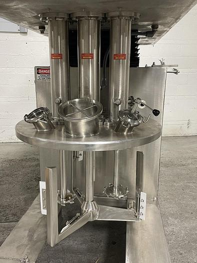 Used 40 GALLON ROSS TRIPLE MOTION VACUUM MIXER WITH DISCHARGE RAM - S/S - VACUUM - JACKETED