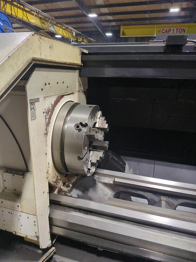 Used 12/2014 Mazak Powermaster Universal/3000 CNC Hollow Spindle Lathe with 12.5" Bore