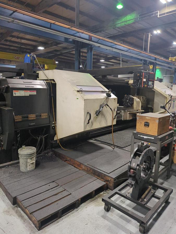 Used 12/2014 Mazak Powermaster Universal/3000 CNC Hollow Spindle Lathe with 12.5" Bore