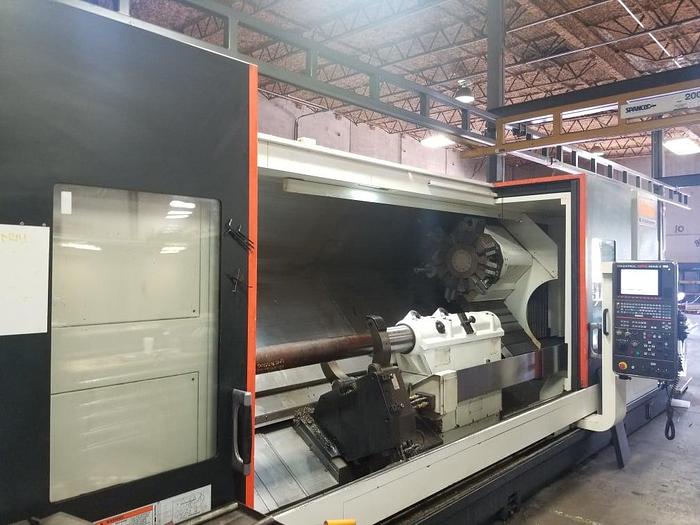 Used Used 2014 Mazak Slant Turn 550 x 120″ CNC Lathe with 10.8″ Bore