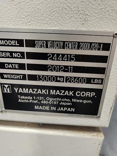 Used Used 2013 Mazak SVC 2000L/120 Hi-Velocity VMC