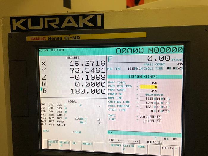 Used Used 2014 Kuraki AKB 13 Horizontal Boring Mill