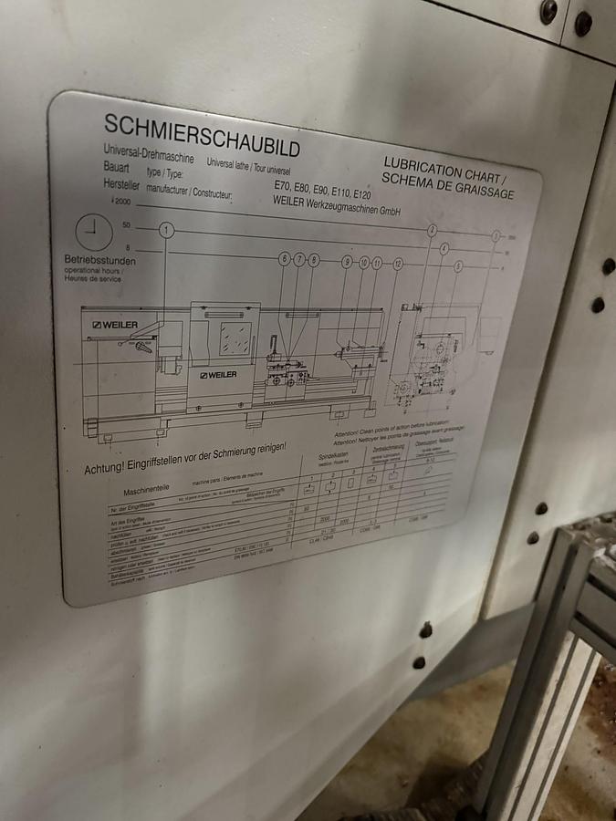 Used 2012 Weiler E-90 / 3000 CNC Lathe