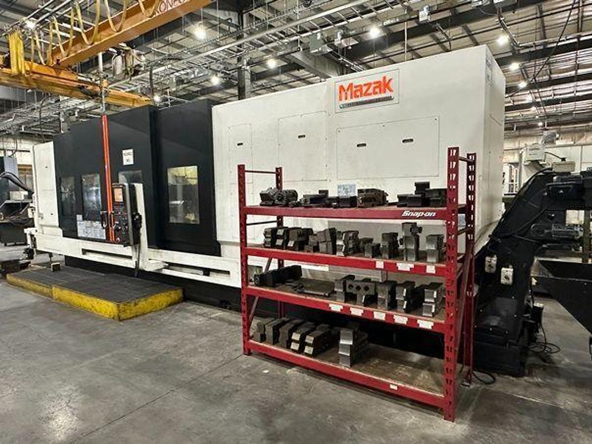 Used 2012 Mazak Cybertech Turn 5500M with 14.75″ Bore Multi-Tasking CNC Lathe for Oil Industry