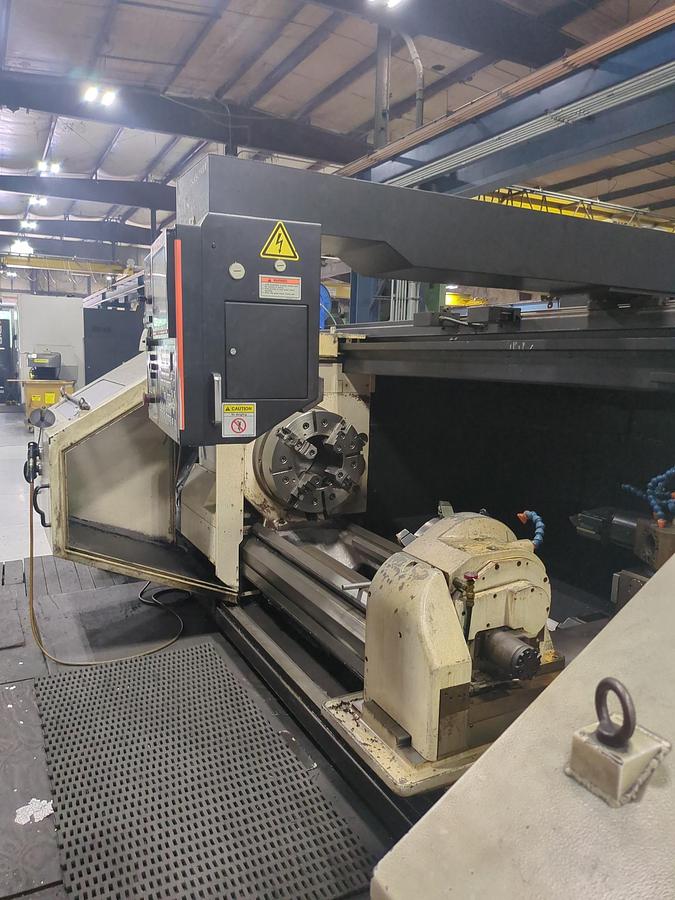 Used 12/2014 Mazak Powermaster Universal/3000 CNC Hollow Spindle Lathe with 12.5" Bore