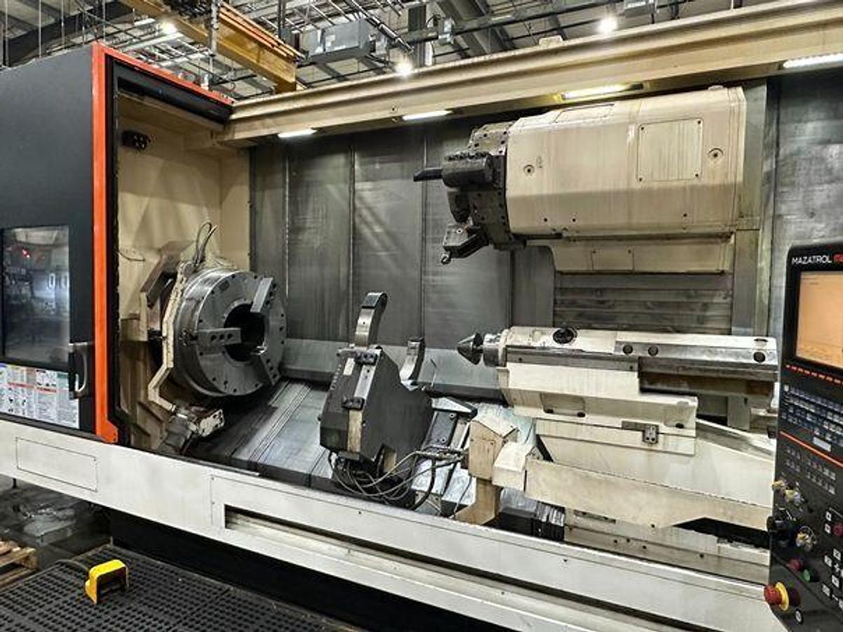 Used 2012 Mazak Cybertech Turn 5500M with 14.75″ Bore Multi-Tasking CNC Lathe for Oil Industry