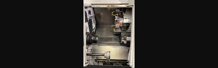 Used Used 2005 Mazak QTN 250MSY Multi Tasking CNC Lathe with ATS Bar Feeder