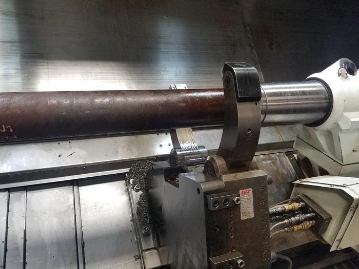 Used Used 2014 Mazak Slant Turn 550 x 120″ CNC Lathe with 10.8″ Bore