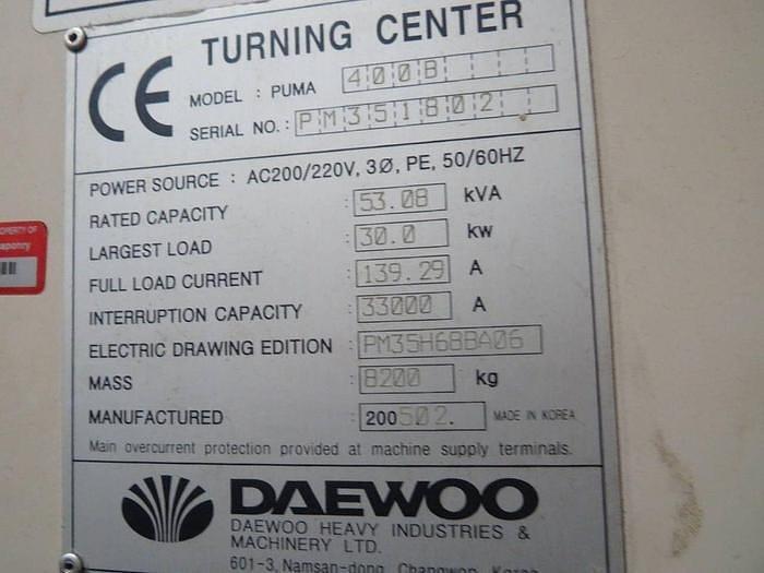 Used Used 2005 Daewoo PUMA 400B CNC LATHE