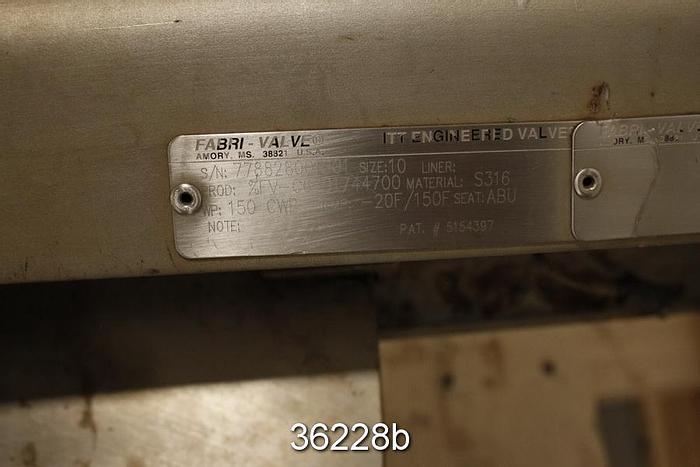 Used Fabri 10" Hand Operated Knife Gate Valve #36228