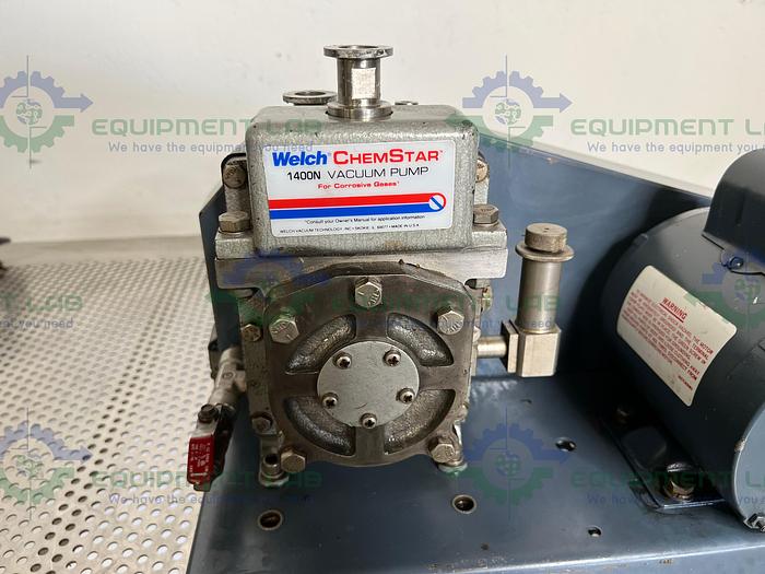 Used Welch  ChemStar 1400N Rotary Vane Oil Belt Vacuum Pump w/ Westinghouse AC Motor