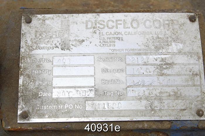 Used Discflo 403 Pump Power End #40931