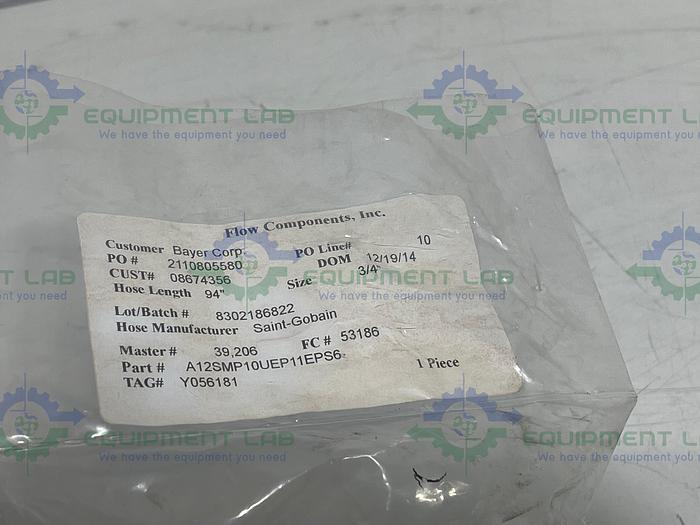 Saint Gobain  94" Silicone Hose w/ 3/4" to 1 1/2" Sanitary Fitting 150 PSI @ 20°C