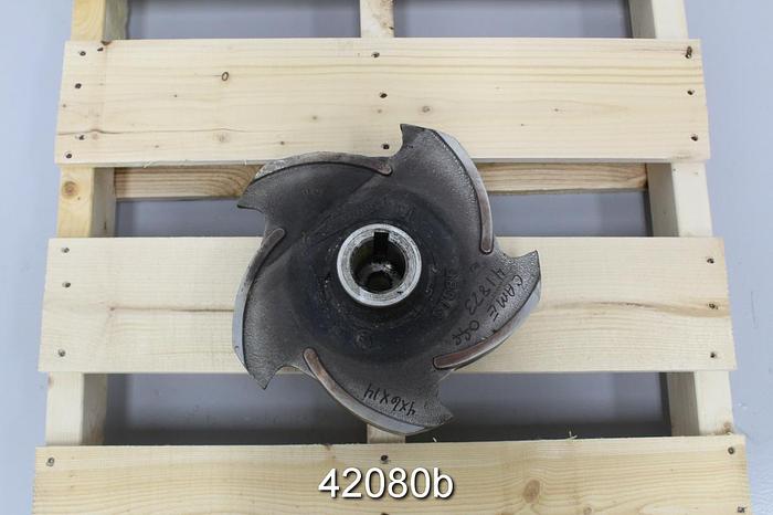 Used Goulds 3175 4x6x14 5-Vane 12" Diameter Stainless Steel Impeller #42080