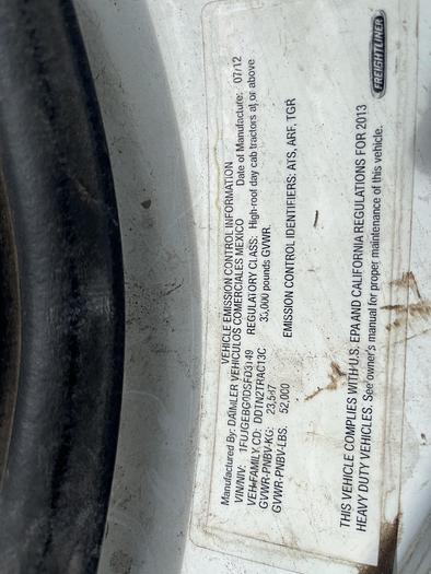 Used 2013 Freightliner Cascadia 125 Tri-Axle Dump Truck