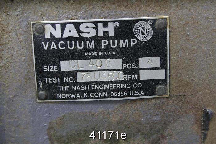 Used Nash CL402 Vacuum Pump, Ductile Iron Casing #41171