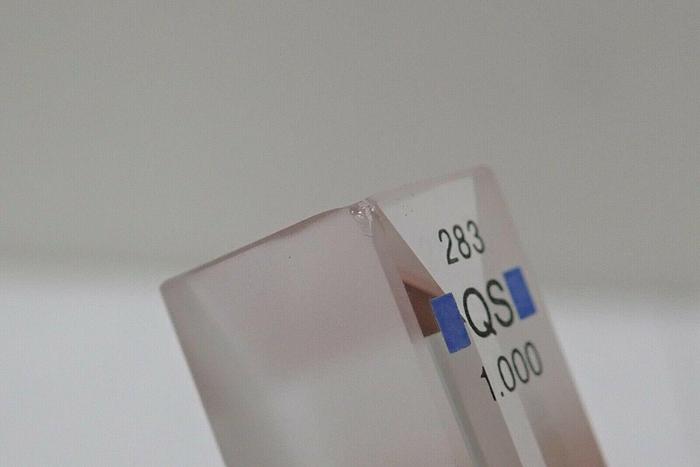 Used (2) Fisher Scientific 283 QS 1.000 14-385-928A Quartz Micro Cells Cuvettes