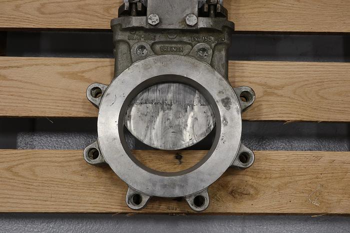 Used Orbinox 6" Air Operated Knife Gate Valve #44035