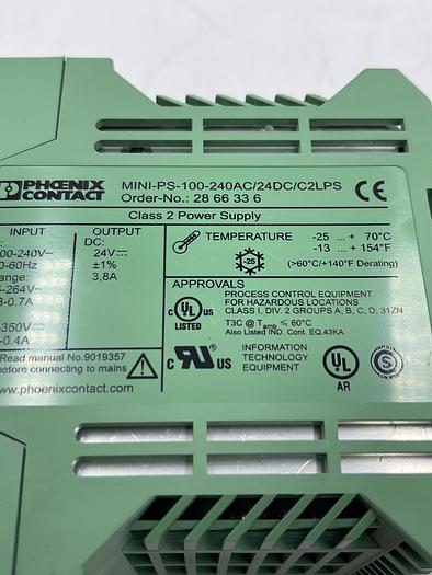 Used PHOENIX CONTACT MINI-PS-100-240AC 24DC C2LPS