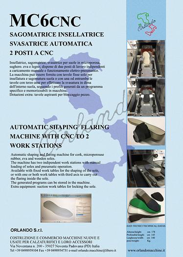 INSELLATRICE SAGOMATRICE SVASATRICE AUTOMATICA PER SUOLE - AUTOMATIC SHAPING FLARING MACHINE