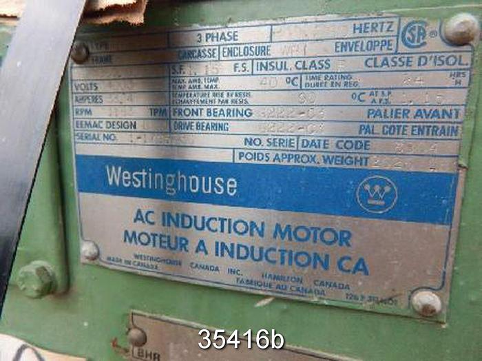 Used Westinghouse 250 Hp, 1183 RPM, 575 Volts, 5008L Frame Ac Motor #35416