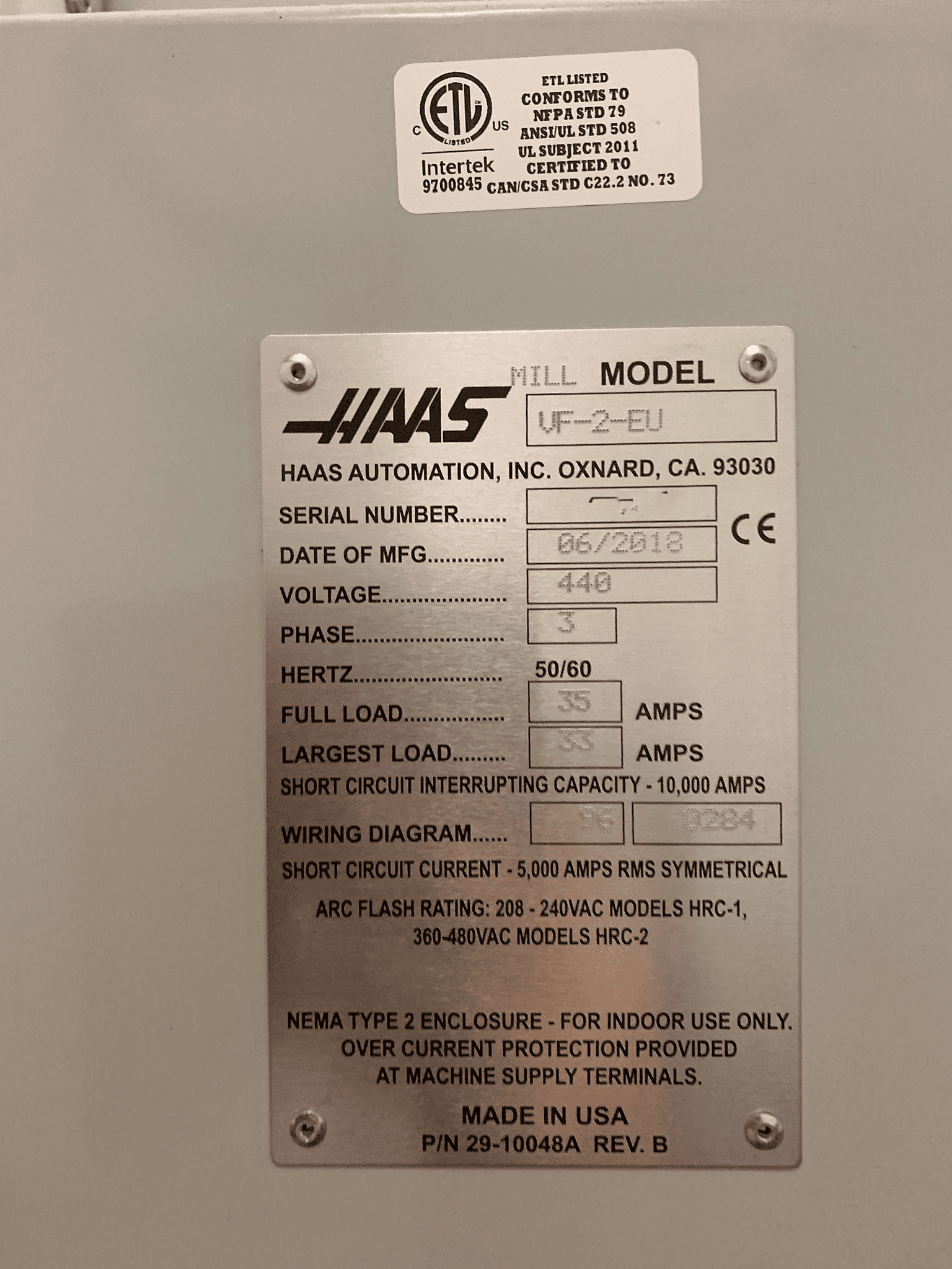 Used HAAS VF 2 - Vertical Machining Centre - 2018