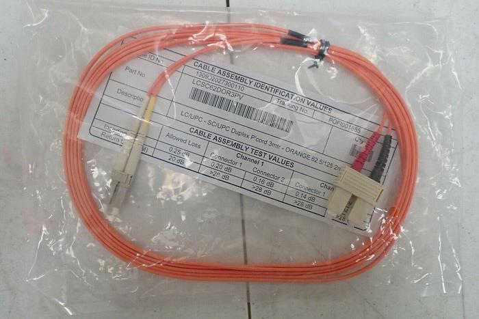 Used (5) Duplex Multimode 62.5/125 Fiber Optic Cables: RoHS LC-SC 3M, Black Box ST-LC
