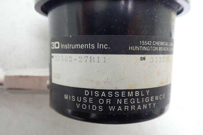 Used 3D Instruments 25502-27B11 0-500 PSI Pressure Gauge
