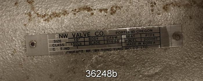 Used Fnw 10" Hand Operated Knife Gate Valve #36248