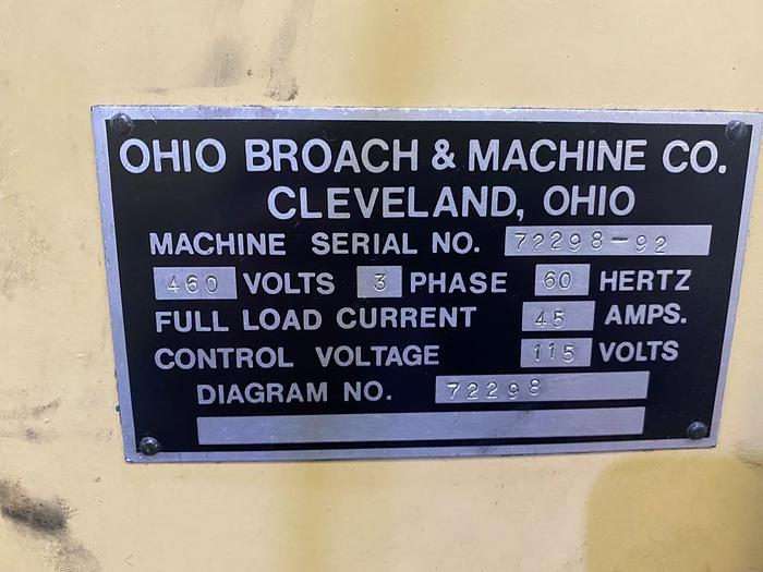 Used 1992 Ohio Broach & Machine Co. VSHD-536-C Heavy Duty Vertical Surface Broaching Machine