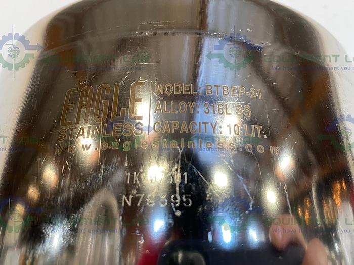 Used Eagle Stainless BTBEP-21 316L Stainless Steel 10 Liter Bottle w/ 4" Sanitary Fit
