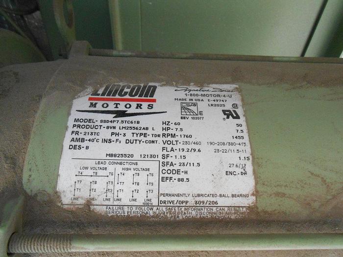 Used Pump, Vacuum, 7.5 HP, Sullair, 2.5" Inlet, Rotary, #S742127