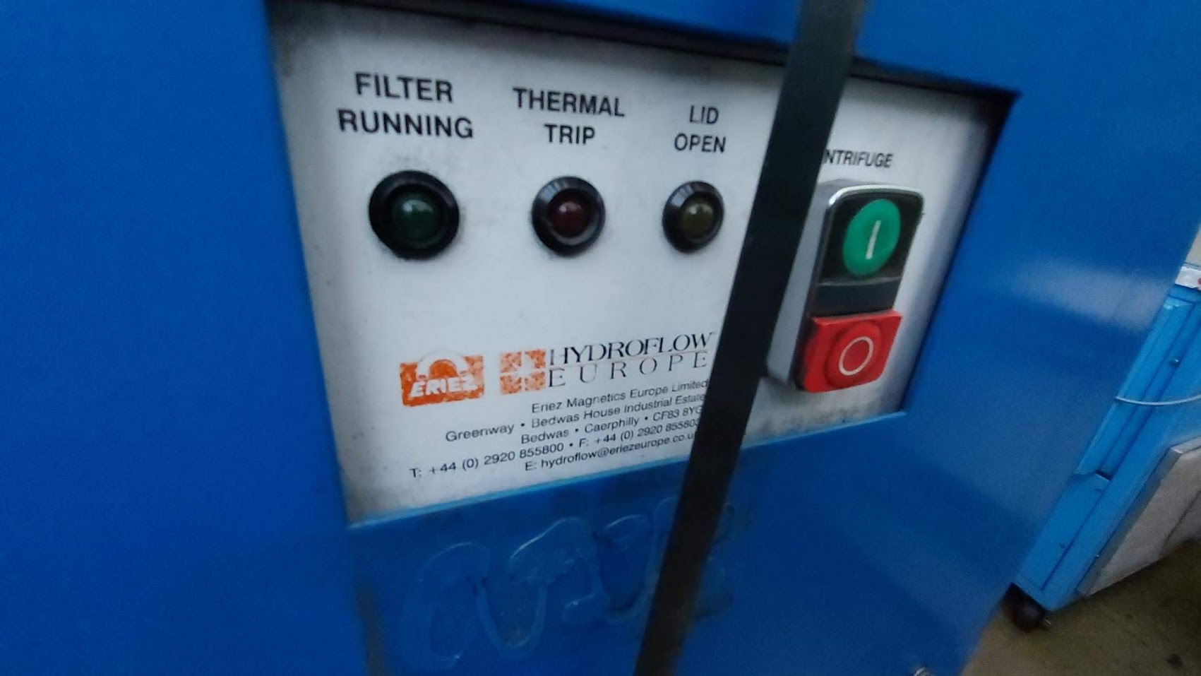 Used Hydrolow centrifuge for lapping slurry 20-20-300