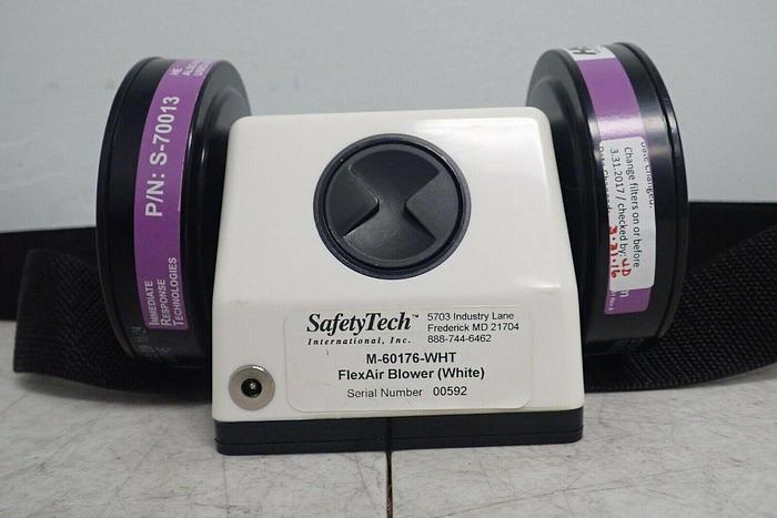 Used SafetyTech M-60176-WHT FlexAir Blower w/ Filters, Belt, Charger, Tube, Hood