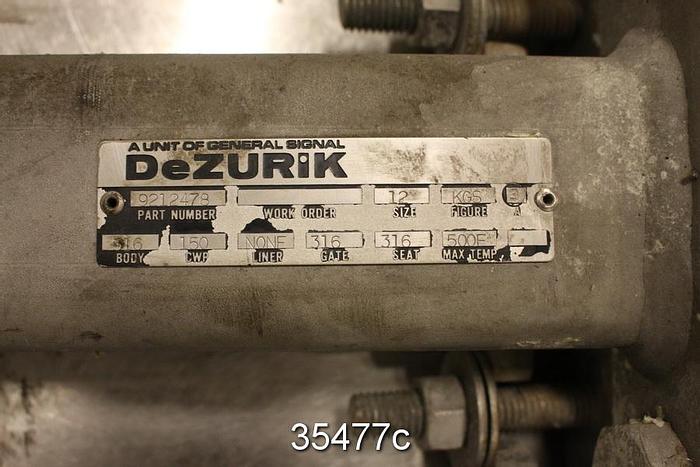 Used Dezurik 12" Hand Operated Knife Gate Valve #35477