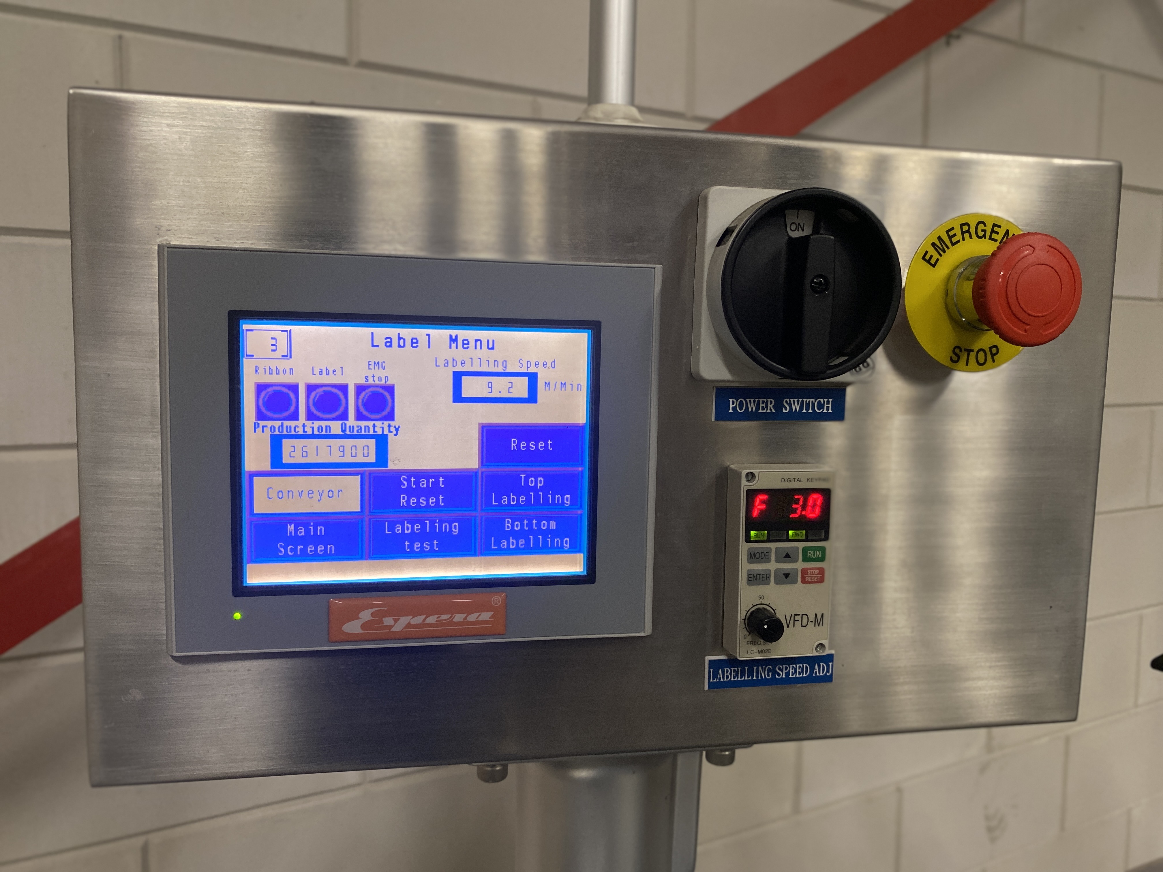 Used Espera 1000 top and bottom labeling