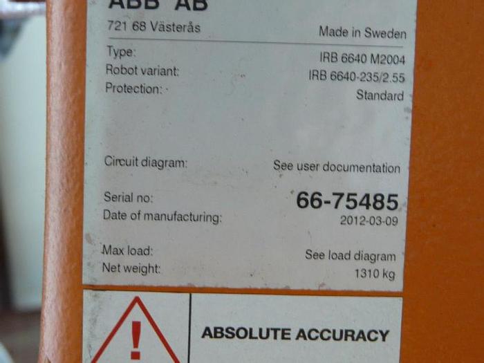 Used ABB IRB 6640-235/2.55 CNC 6 AXIS ROBOT WITH IRC 5 CONTROLLER