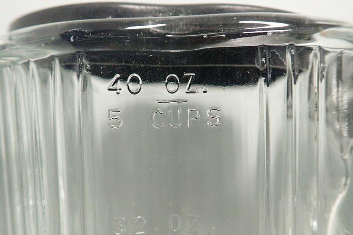 Used Lot of 5 Waring Clover Leaf 40-oz 5-cup Glass Blender Jars with 7 Lids/Covers