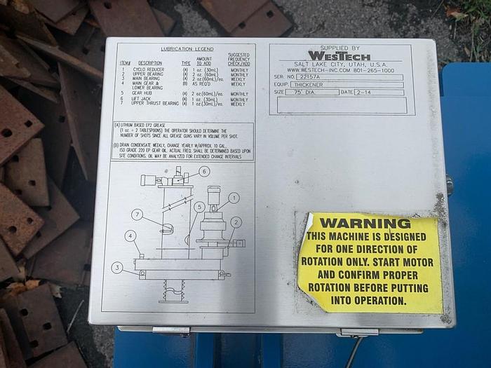 Used Thickener, 75' Dia, WesTech, Mdl TH32, Drive, Rakes #A743366