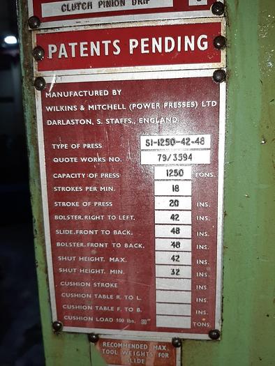Used Press Trimming Wilkins & Mitchell