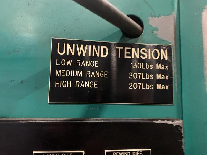 Used 62" DUSENBERY 740 DUPLEX SLITTER REWINDER 24" DIAMETER REWIND