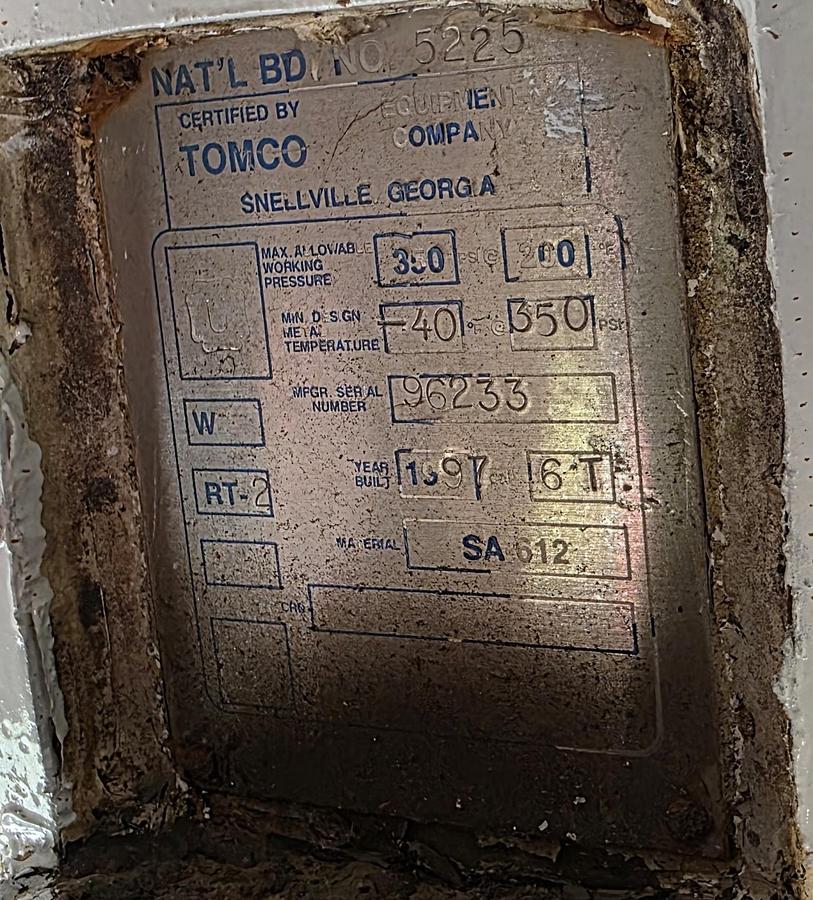 Used 6 Ton Tomco C CO2 Tank