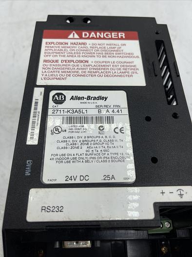 Used Allen-Bradley 2711-K3A5L1 PanelView 300 Ser.B Rev.A FRN: 4.41 SAME DAY SHIPPING