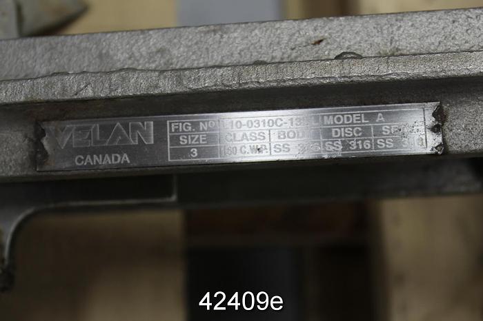 Used Velan Model A 3" Hand Operated Knife Gate Valve #42409