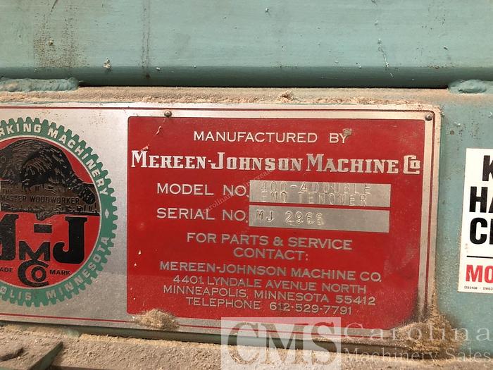 Used MEREEN JOHNSON 400-1 Double End Tenoner