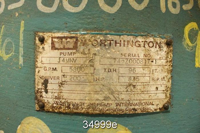 Refurbished Worthington 14MNV Pump Power End, 3 Vane 23.25" Diameter Impeller #34999