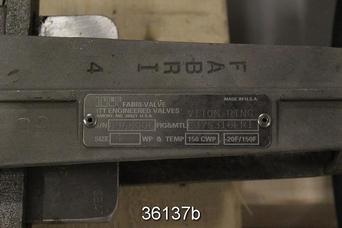 Used Fabri 4" Hand Operated Knife Gate Valve, C37S316FRI #36137