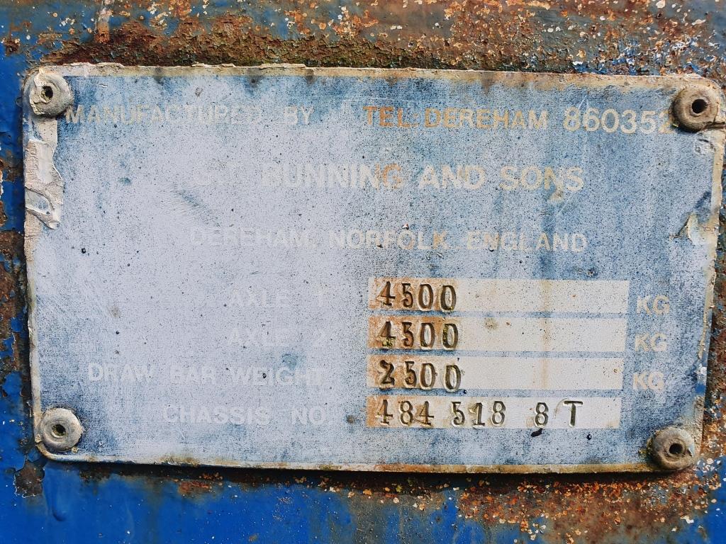 Used Bunning 8 Ton Trailer