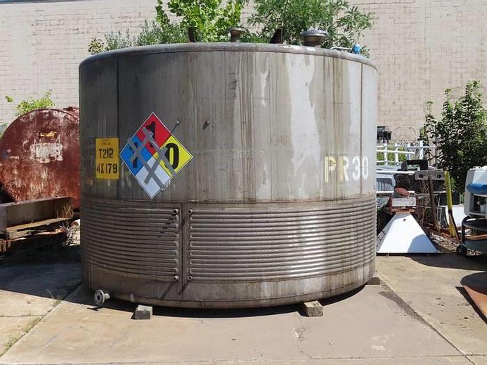 Used 6,500 GALLON IMPERIAL STEEL TANK CO. VERTICAL TANK - S/S - JACKETED